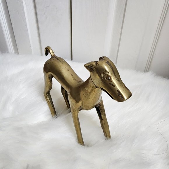 Vintage Solid Brass Mid Century Great Dane - Picture 2 of 6